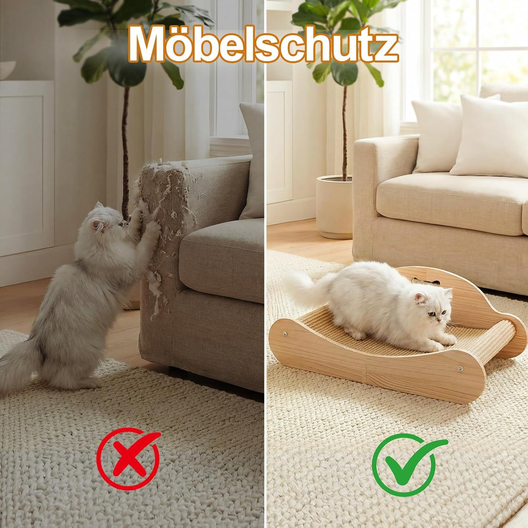 Kratzbretter Katze, kratzbrett, 160° gebogenes Design, Sisal katzenkratzbretter,60 cm langes Katzen