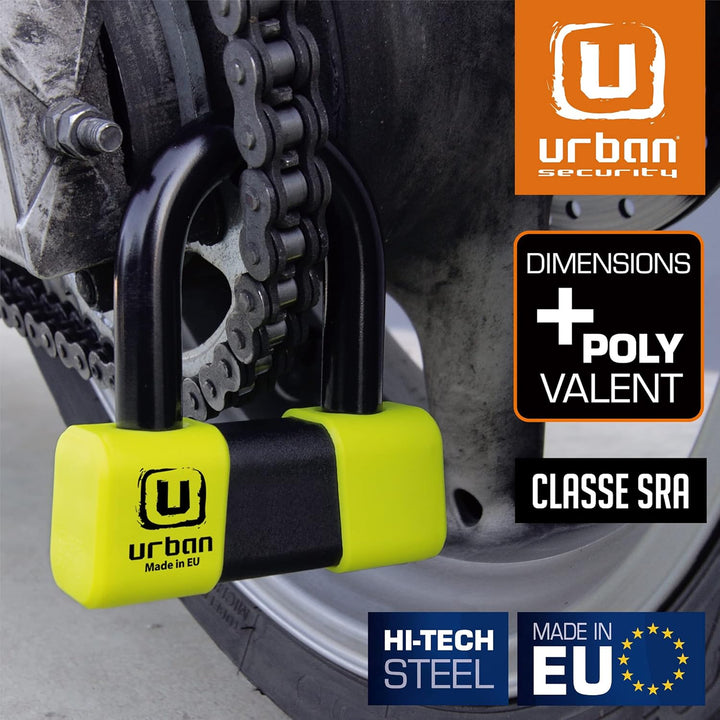 urban Security U75100 Motorradschloss Kettenschloss, Hochsicherheit Level 20, Gehärtetem Stahl ø15,