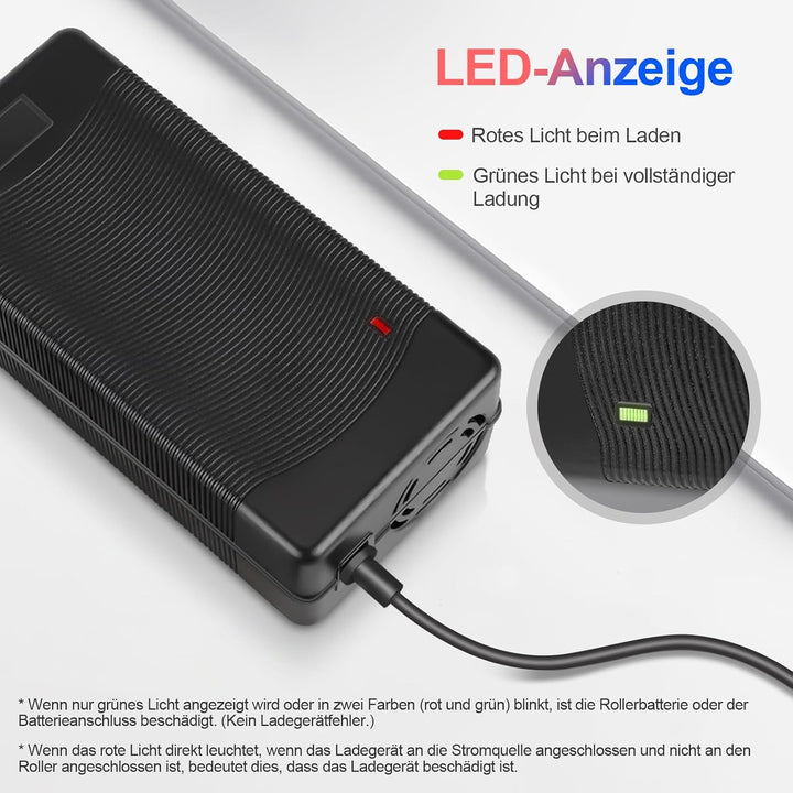 VOLOHAS 54,6V 2A Ladegerät für KUGOO G2 PRO, Kugoo G1, Soflow SO4 Pro, VMAX VX2 PRO/ST Elektroroller
