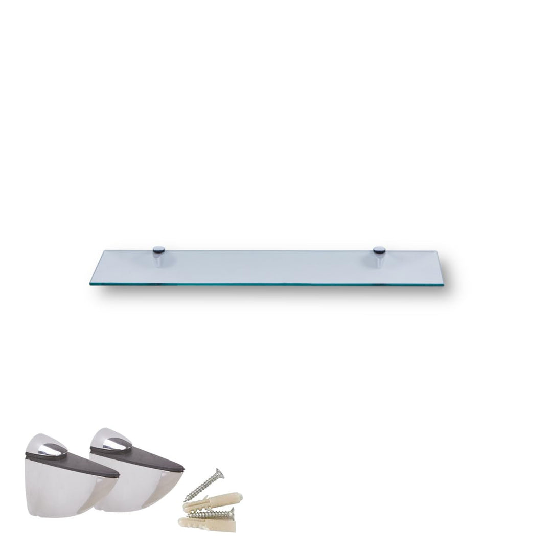 Euro Tische Glas Wandregal 40x18x0,6cm Badregal - Glas Regal für Badezimmer in verschiedenen Grössen