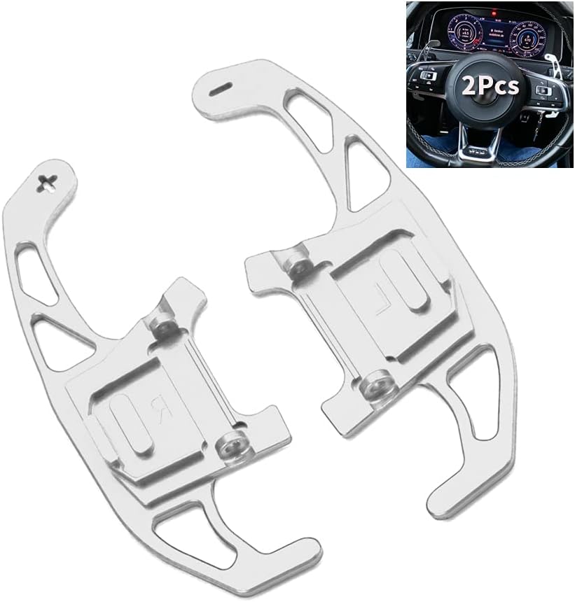 HIBEYO 2 Stücke Lenkrad Schaltwippen Verlängerung Paddles Lenkrad für VW GOLF GTI R R-line GTD GTE M