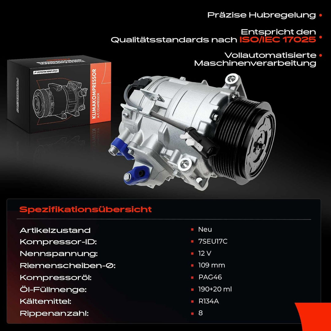 Frankberg Klimaanlage Klimakompressor Kompatibel mit Discovery III L319 2004-2009 R.a.n.g.e R.o.v.e.
