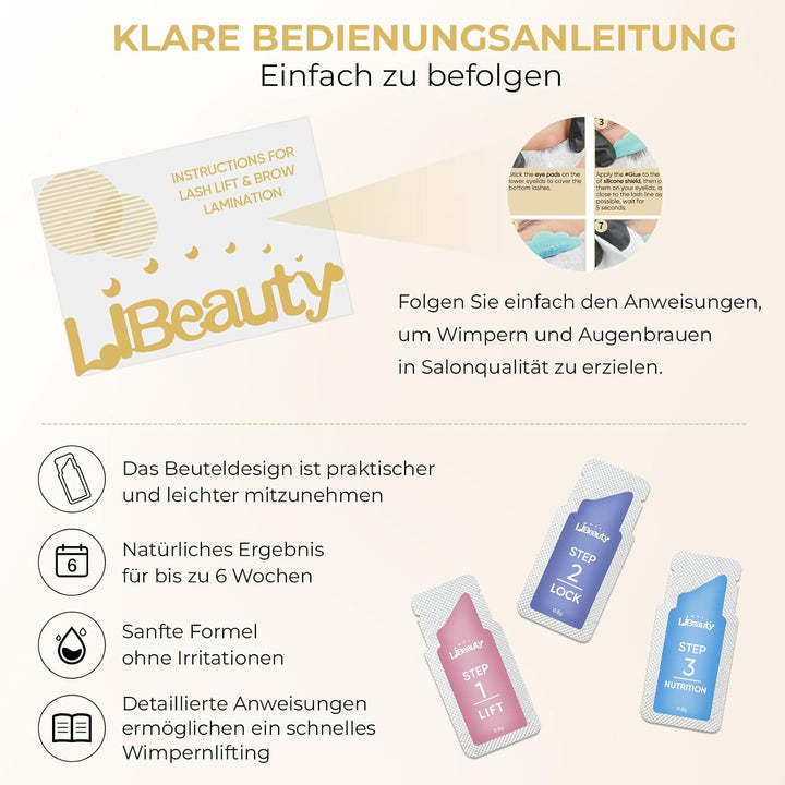 Libeauty Wimpernlifting Set, Korean Style Lash Lifting Set für natürlichen Schwung, hält 4–6 Wochen,