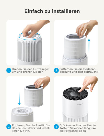 GoveeLife Mini-Luftreiniger für das Schlafzimmer, HEPA Smart Filter Luftreiniger mit Alexa App Steue