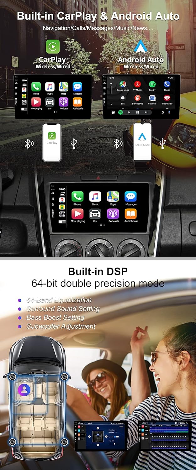 BXLIYER Android 12 IPS Autoradio Passt für Mazda CX-7 (2008-2015) - Eingebaut Carplay/Android Auto/D