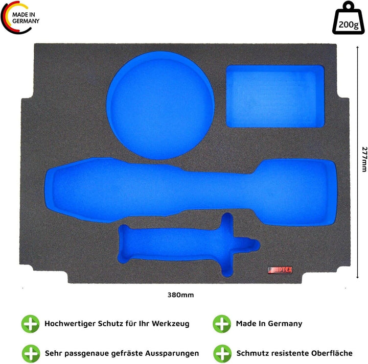 APTEX Schaumeinlage passend für Makita Akku-Winkelschleifer DGA 517 MakPac Gr. 2-3