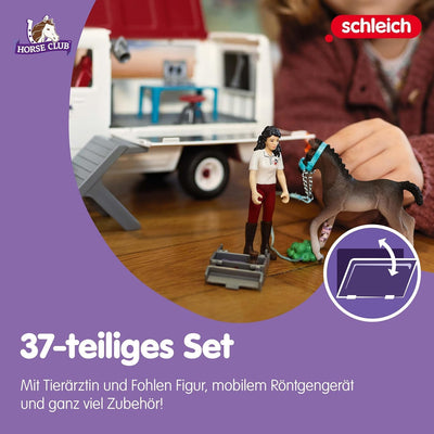 schleich 42439 Mobile Tierärztin mit Hannoveraner Fohlen , für Kinder ab 5-12 Jahren, HORSE CLUB - S