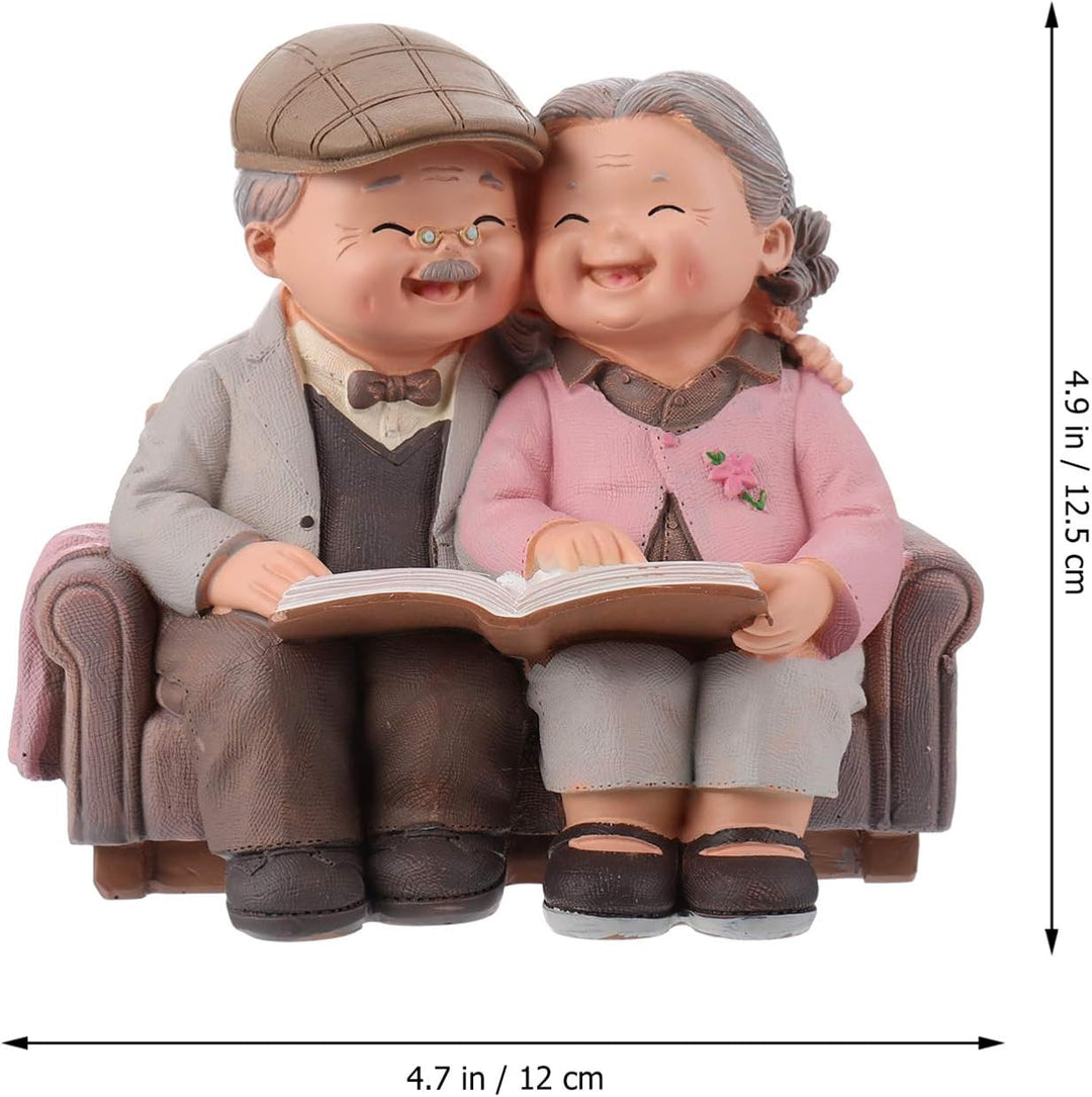 BESPORTBLE Miniatur Fee Garten Figuren Oma Opa Statue Kleine Feen Figuren Kuchen Figuren Älteres Paa