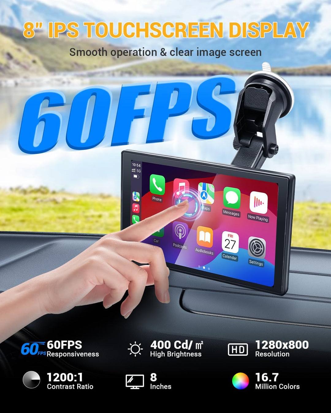 8 Zoll Android Auto Display Wireless für Apple Carplay Display Tragbares Carplay Bildschirm Auto mit