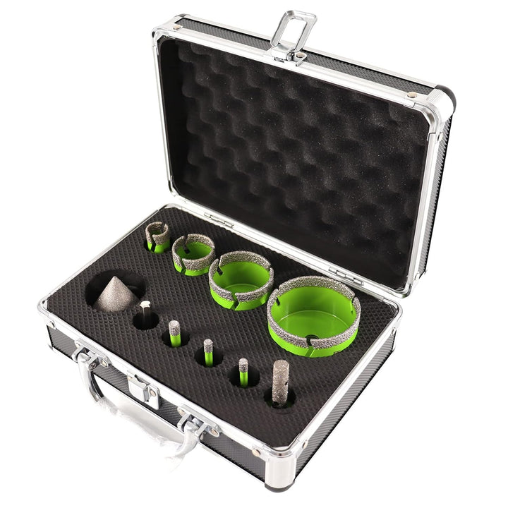 FACHLICH Diamant Fliesenbohrer Set 6/6/8/20/35/50/68mm 10 Stücke Diamant Lochsäge mit 10mm and 50mm
