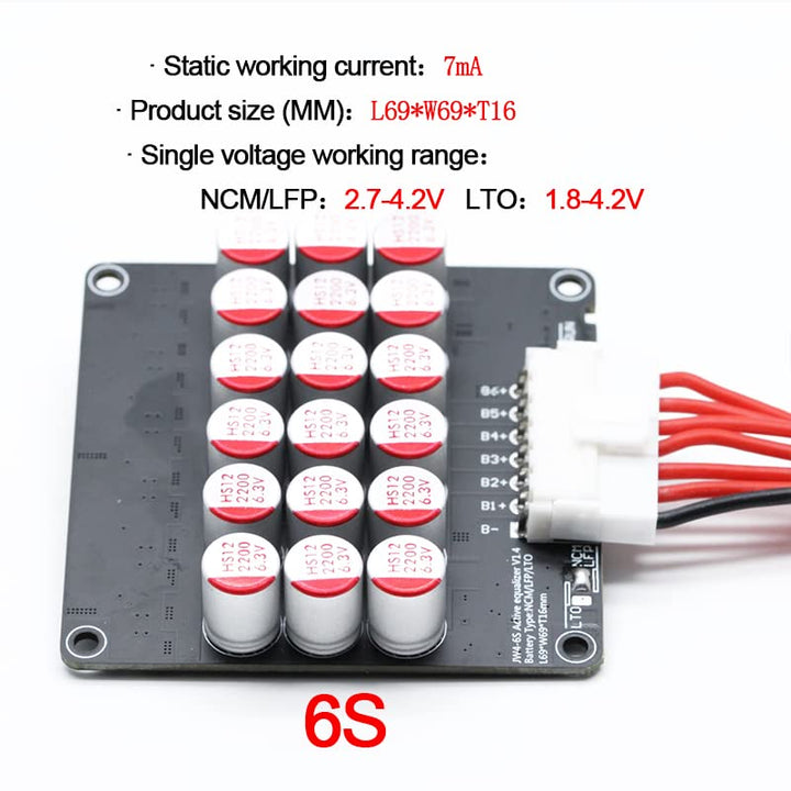 TECNOIOT 6S 5A Li-Ion Lifepo4 LTO Lithium Active Equalizer Balancer Kondensator 4S 5S 6S