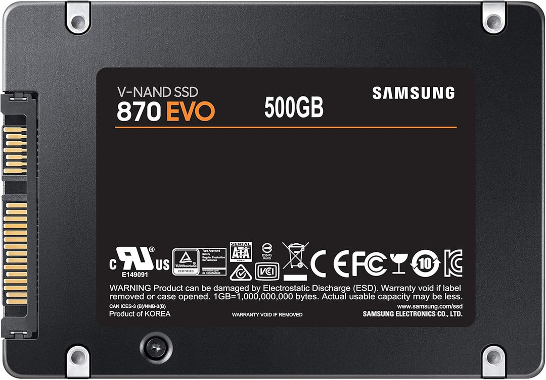 Samsung Electronics 870 EVO Interne SSD (MZ-77E500B/AM), 500 GB, 6,3 cm (2,5 Zoll), SATA III