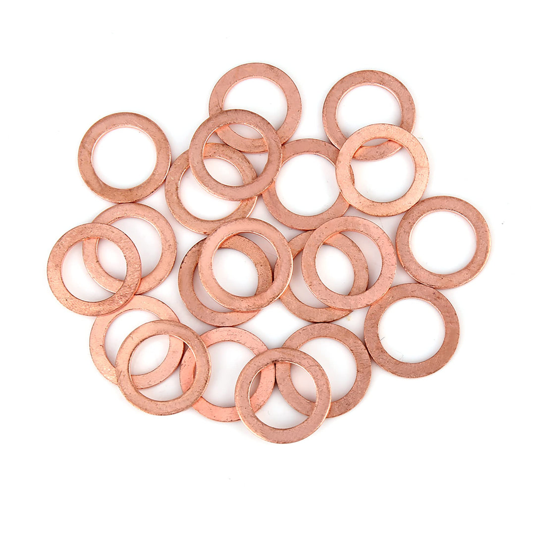 A ABSOPRO 20 Stück Kupfer Scheibe 14 x 21 x 1.5mm Flache Dichtung Ring