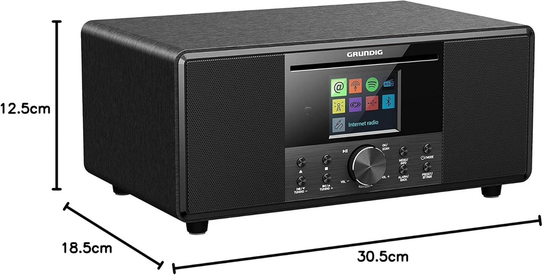 GRUNDIG GIR1070 DTR 7000 All-In-One Internetradio, FM/RDS/DAB+/Internetradio, Bluetooth, Schlummerfu