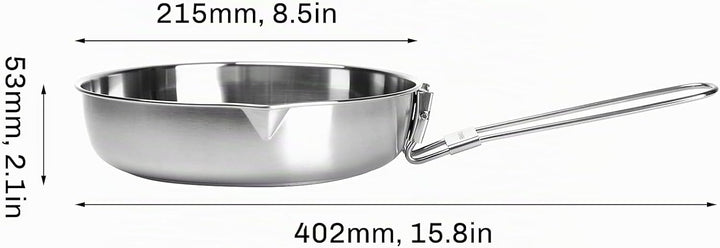 Fire-Maple Edelstahl Camping-Bratpfanne 1,4L Tragbares Kochgeschirr für Steak und Ei Omelettenpfanne
