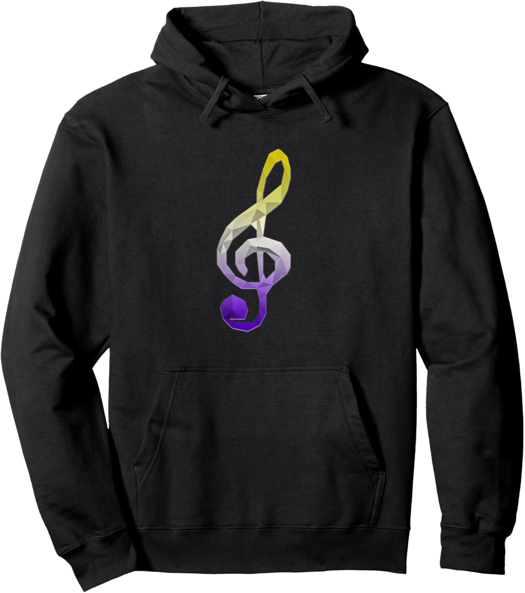 Nonbinary Polygon Musical Violinschlüssel Geometrisches Enby Pullover Hoodie