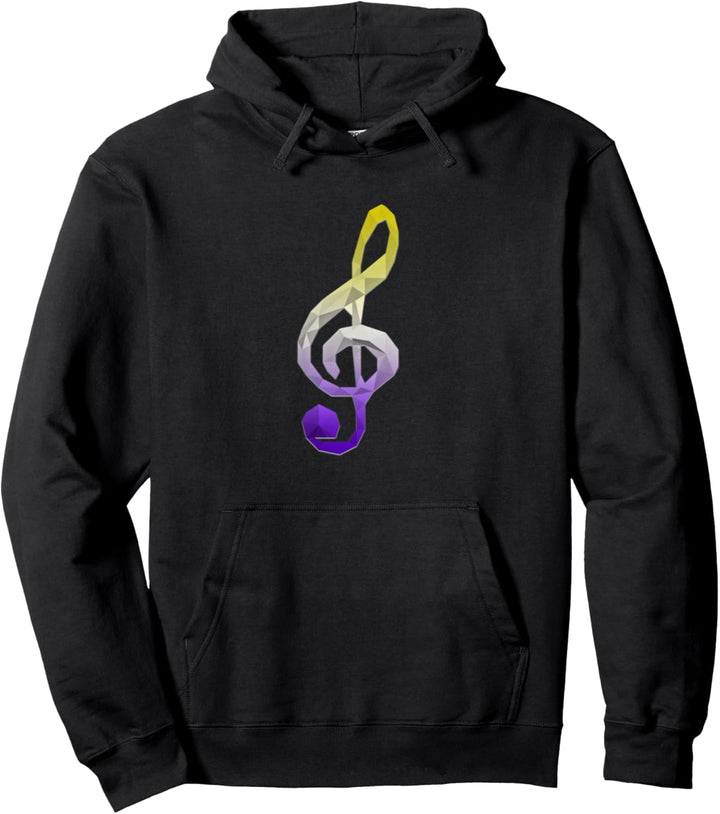 Nonbinary Polygon Musical Violinschlüssel Geometrisches Enby Pullover Hoodie