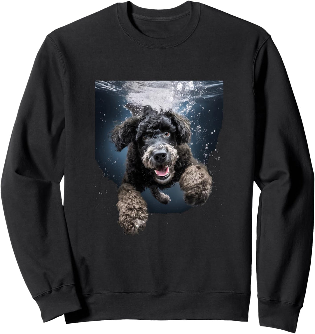 Portugiesischer Wasserhund Tauchen Schwimmen Unterwasser Sweatshirt