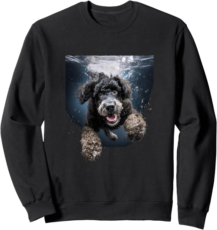 Portugiesischer Wasserhund Tauchen Schwimmen Unterwasser Sweatshirt