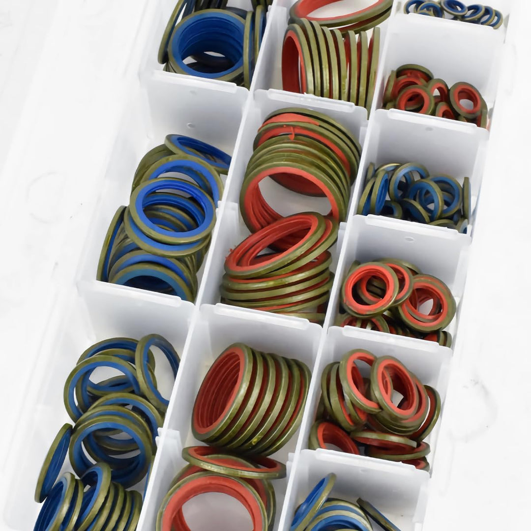 JNNJ 245 Stück Dichtungsscheibe Sortiment, Hydraulik-Dichtringe Mit Gummilippe, Hydraulik Dichtringe