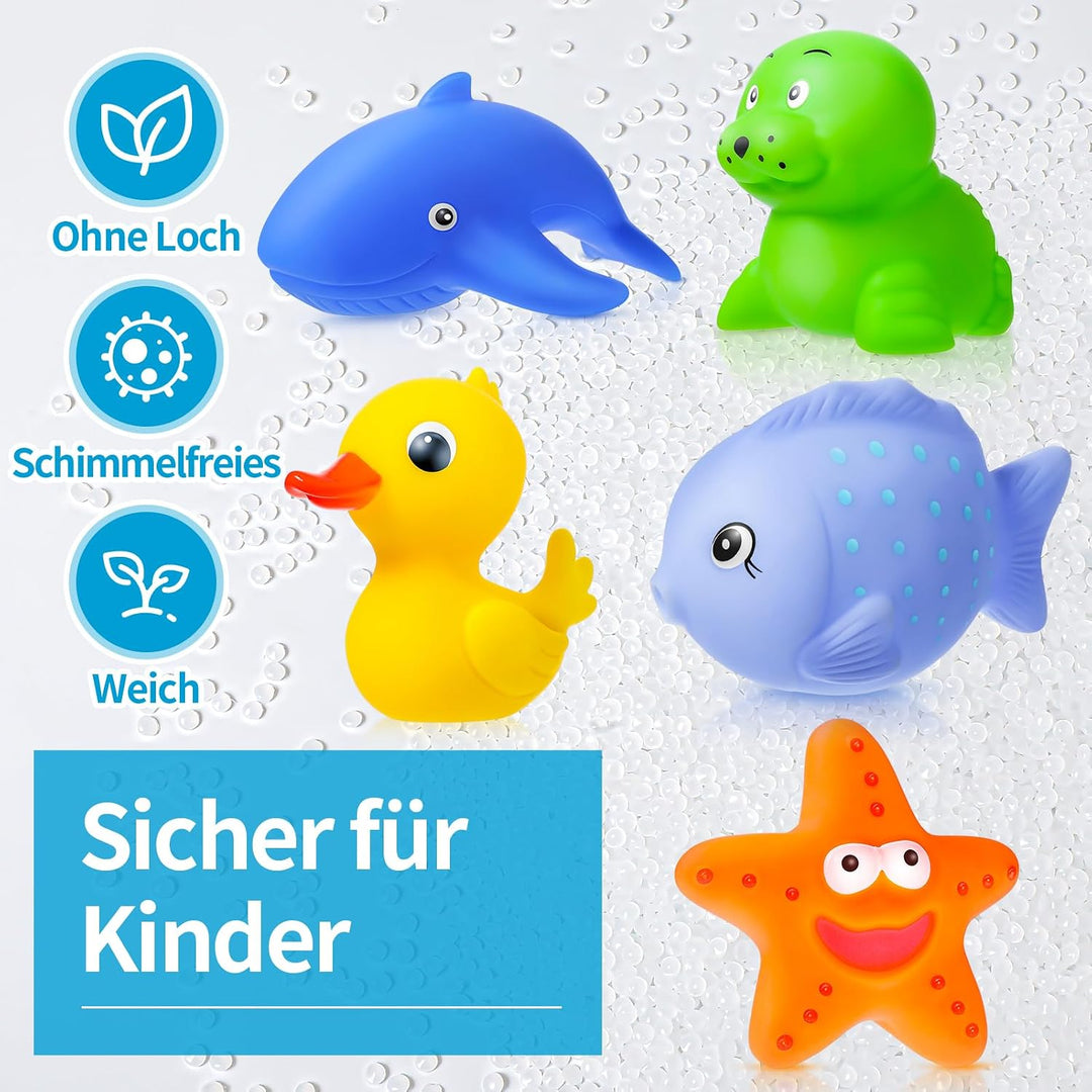 Ohne Loch - Badespielzeug Baby ab 1 2 3 4 Jahr, Wasserspielzeug Kinder Badewannenspielzeug Schwimmba
