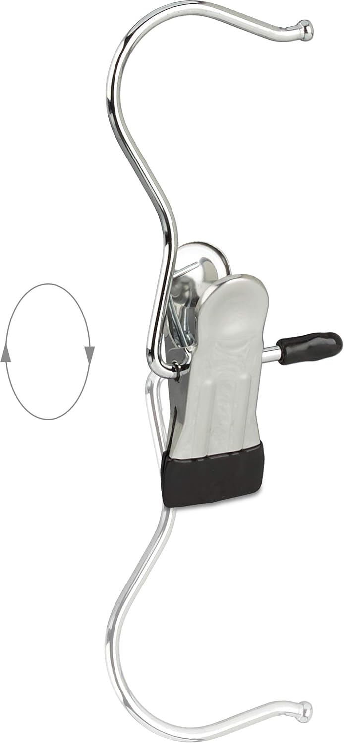 100 x Stiefelklammern gummiert, Stiefelaufhängung, Wäscheklammern, 360° drehbarer Haken, Hosenbügel,