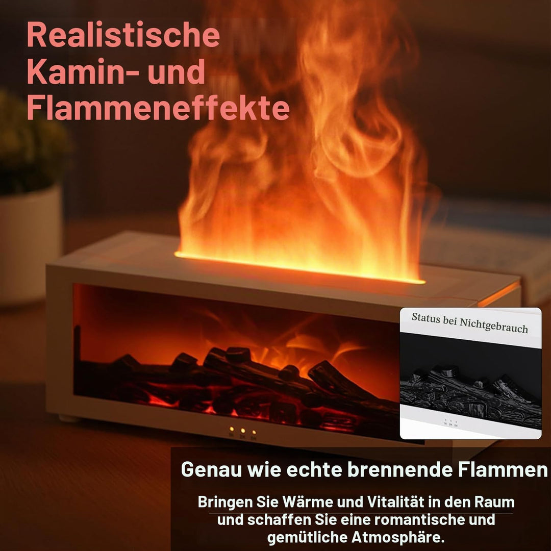 Luftbefeuchter Kamin丨Flammen Aroma Diffuser, 150ml Ätherische Öle Diffuser mit Fernbedienung &amp; 7 Far
