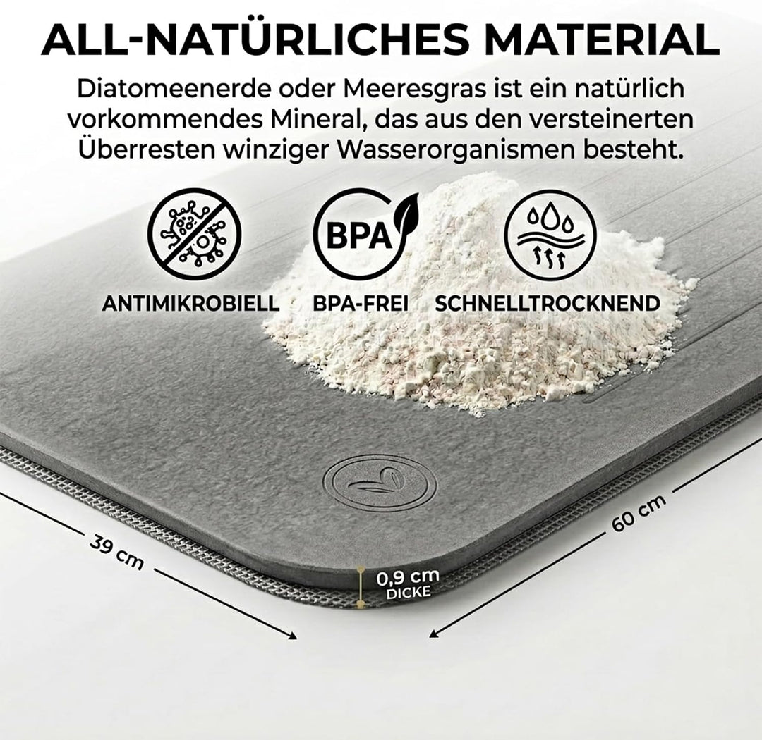 Amilutuo Badematte Stein, Diatomite Stone Bath Mat, rutschfeste Stein Badematte, Badematte Stein Sch