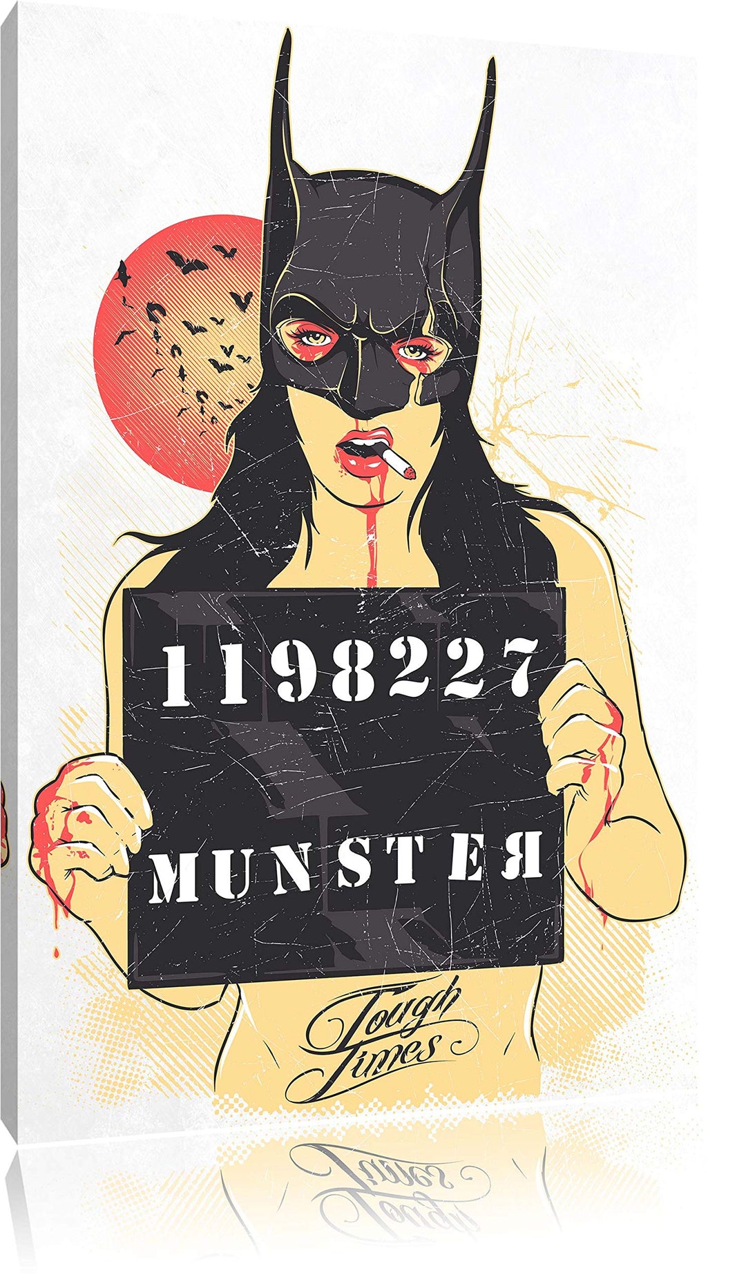 Pixxprint Munster White Bild auf Leinwand, XXL riesige Bilder fertig gerahmt mit Keilrahmen, Kunstdr