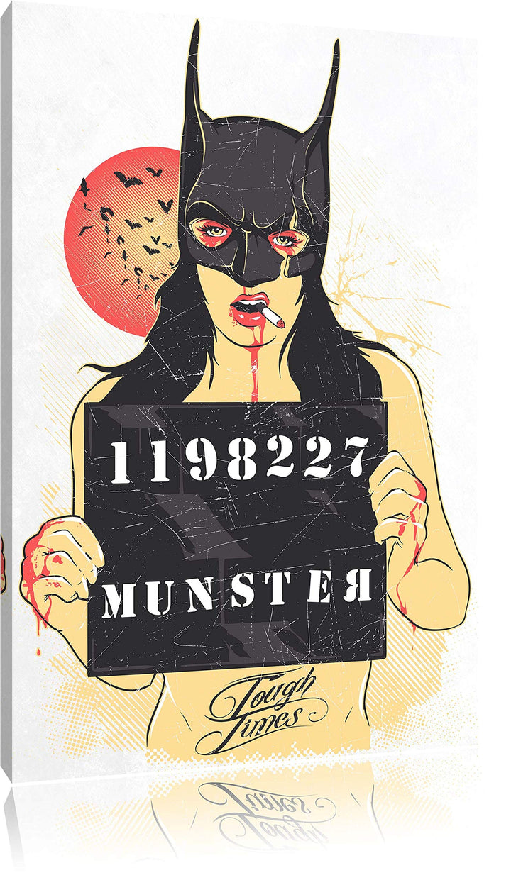 Pixxprint Munster White Bild auf Leinwand, XXL riesige Bilder fertig gerahmt mit Keilrahmen, Kunstdr