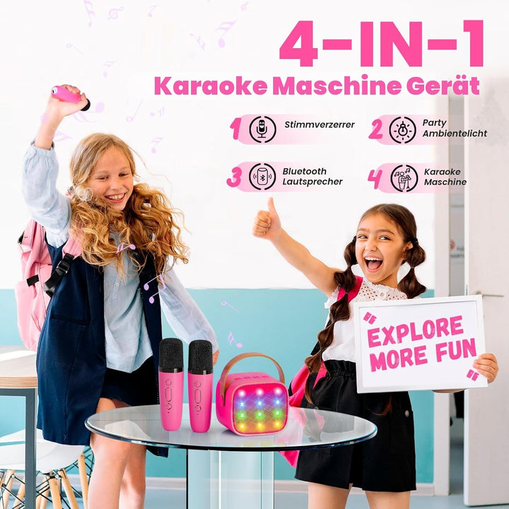 Mädchen Geschenk Kinder Karaoke Maschine: Karaoke Mikrofon Kinder- Spielzeug ab 3-11 Jahre Mädchen J