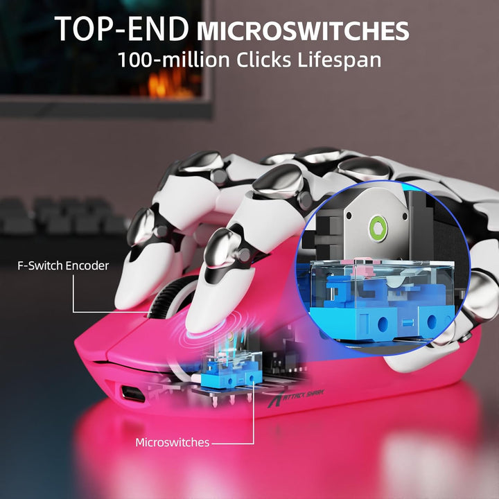ATTACK SHARK G3PRO Kabellose Gaming-Maus mit Magnetischer Ladestation, PixArt PAW3311-Sensor, Bis zu