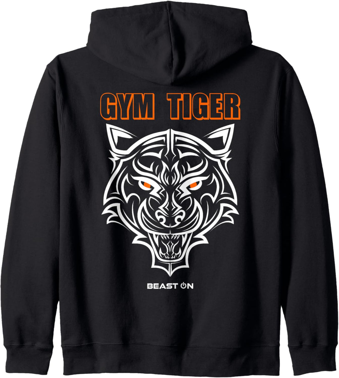 Gym Tiger Kopf Orange Rücken Design Workout Fitness Training Kapuzenjacke