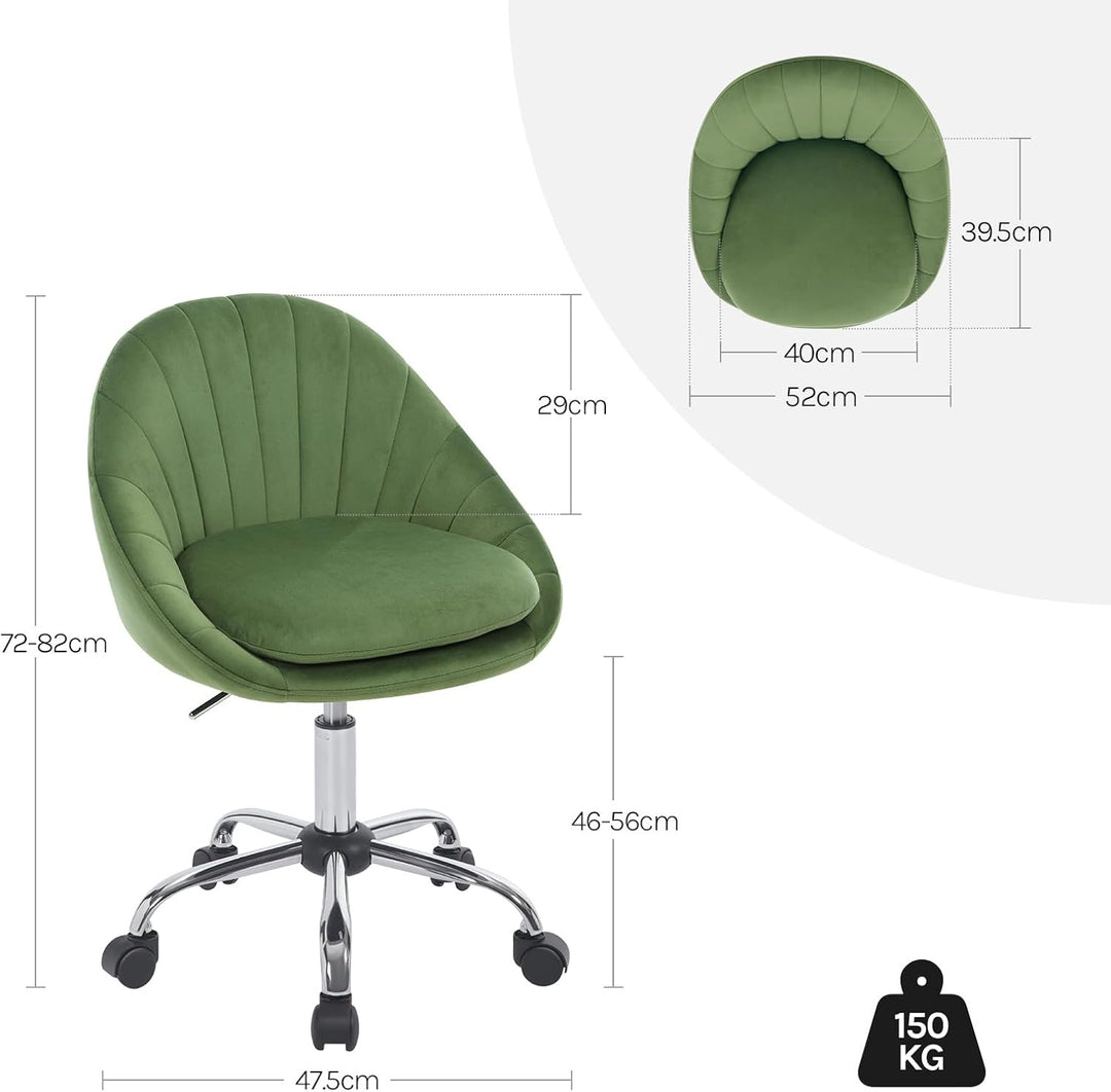 WOLTU Homeoffice Stuhl, Bürostuhl ergonomisch, Schminkstuhl drehbar, Drehstuhl mit Rollen, Schreibti