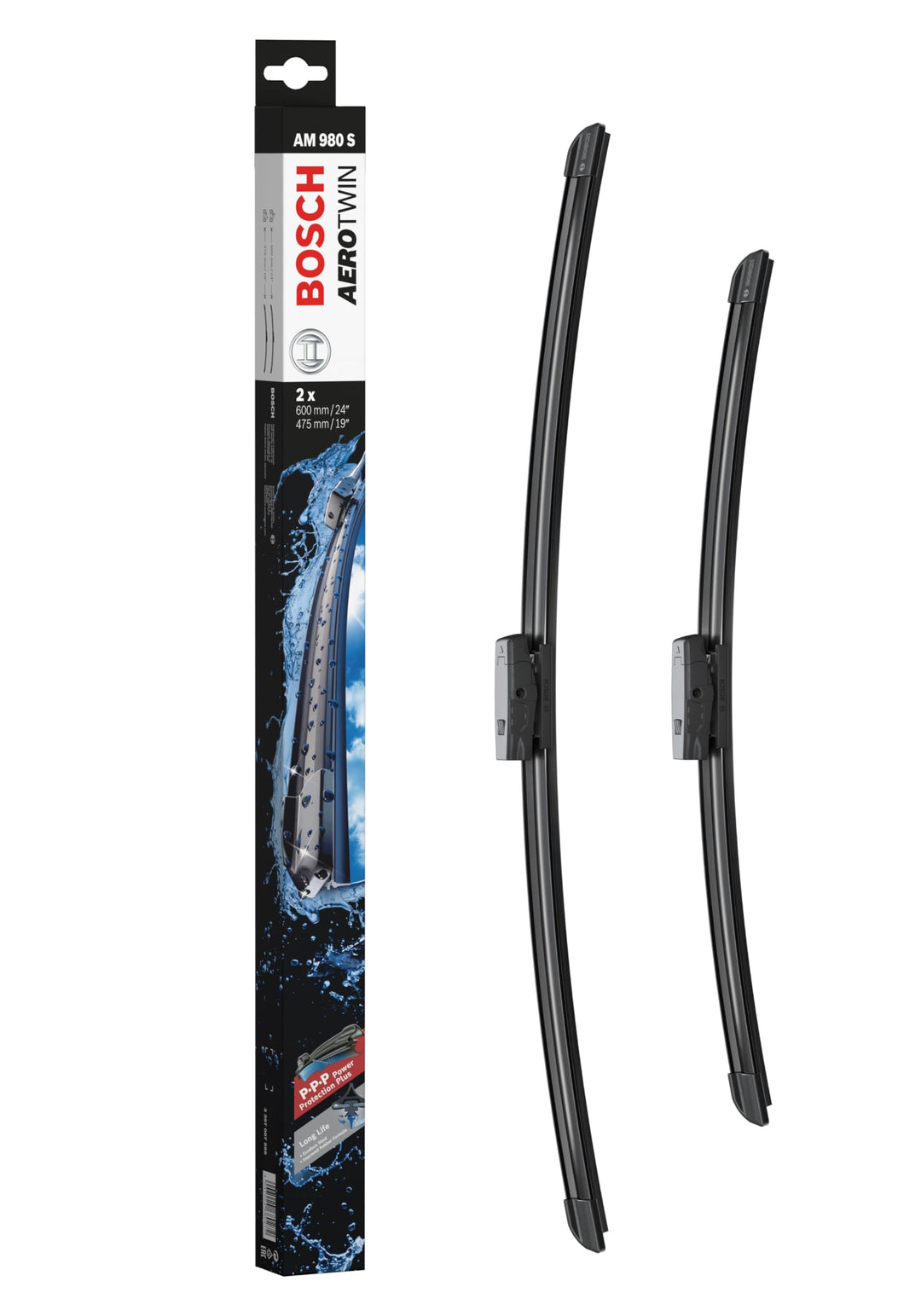 Bosch Scheibenwischer Aerotwin AM980S, Länge: 600mm/475mm − Set für Frontscheibe - Nur für Rechtslen