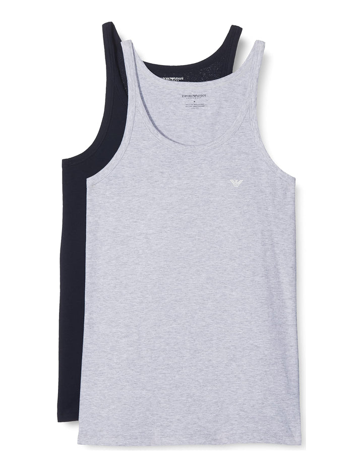 Emporio Armani Herren Schlafanzugoberteil (2er Pack), Schwarz, M S White/White, S White/White