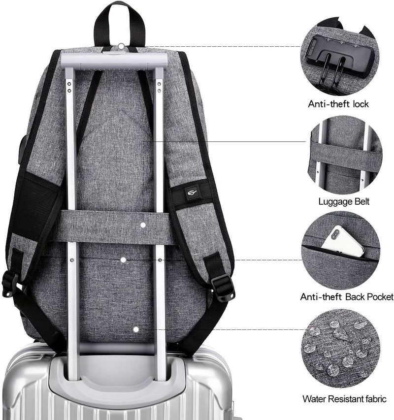 WENIG Laptop Rucksack Herren Anti-Diebstahl Laptoptasche 15.6 Zoll für Arbeit mit USB Ladeanschluss