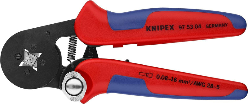 Knipex Selbsteinstellende Crimpzange für Aderendhülsen mit Seiteneinführung brüniert, mit Mehrkompon