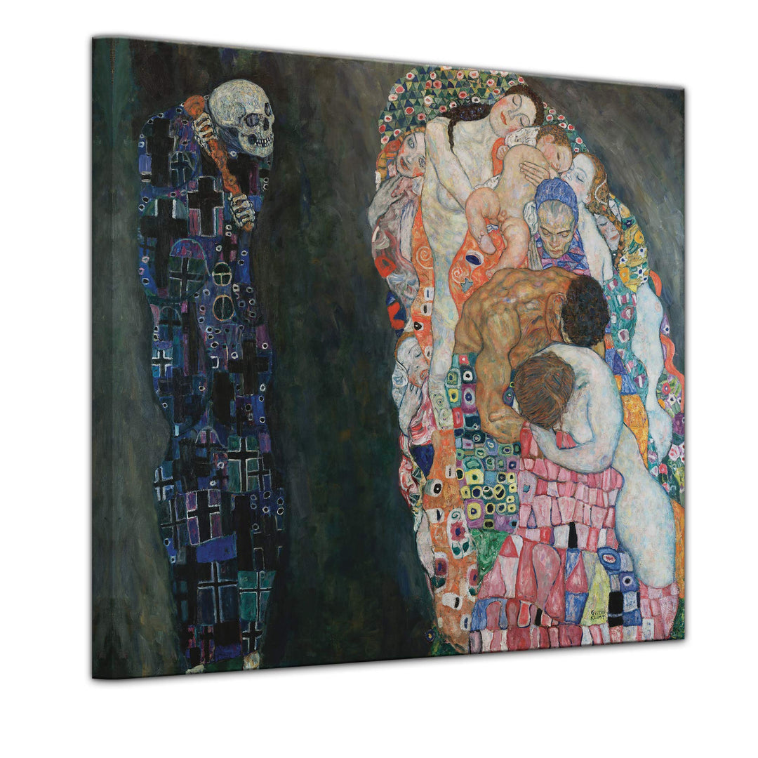 Bilderdepot24 Bild auf Leinwand | Gustav Klimt - Tod und Leben in 60x60 cm als Wandbild | Wand-deko
