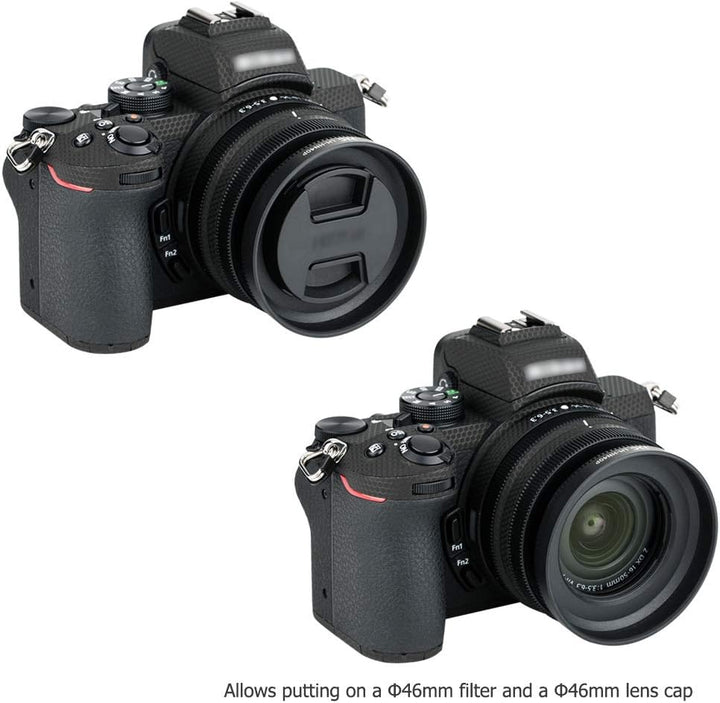 JJC Gegenlichtblende für Nikon Z50 mit NIKKOR Z DX 16-50mm F/3.5-6.3 VR und NIKKOR Z DX 50-250mm F/4