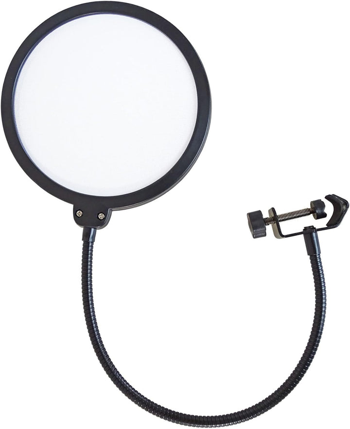 keepdrum NB35 WH Weiss Gelenkarm Mikrofonstativ + Popschutz Popfilter Weiss