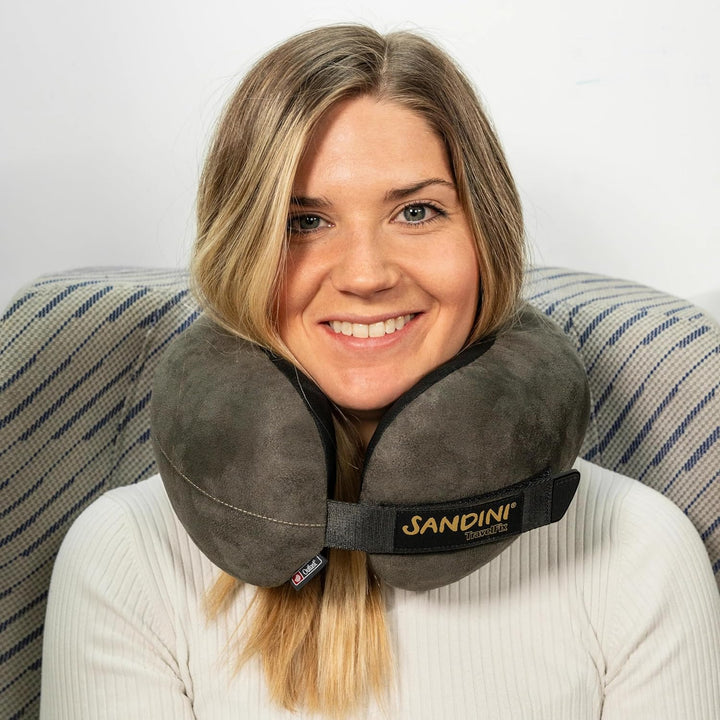 SANDINI TravelFix Outlast – Premium Reisekissen Made in EU/Nackenkissen mit ergonomischer Stützfunkt