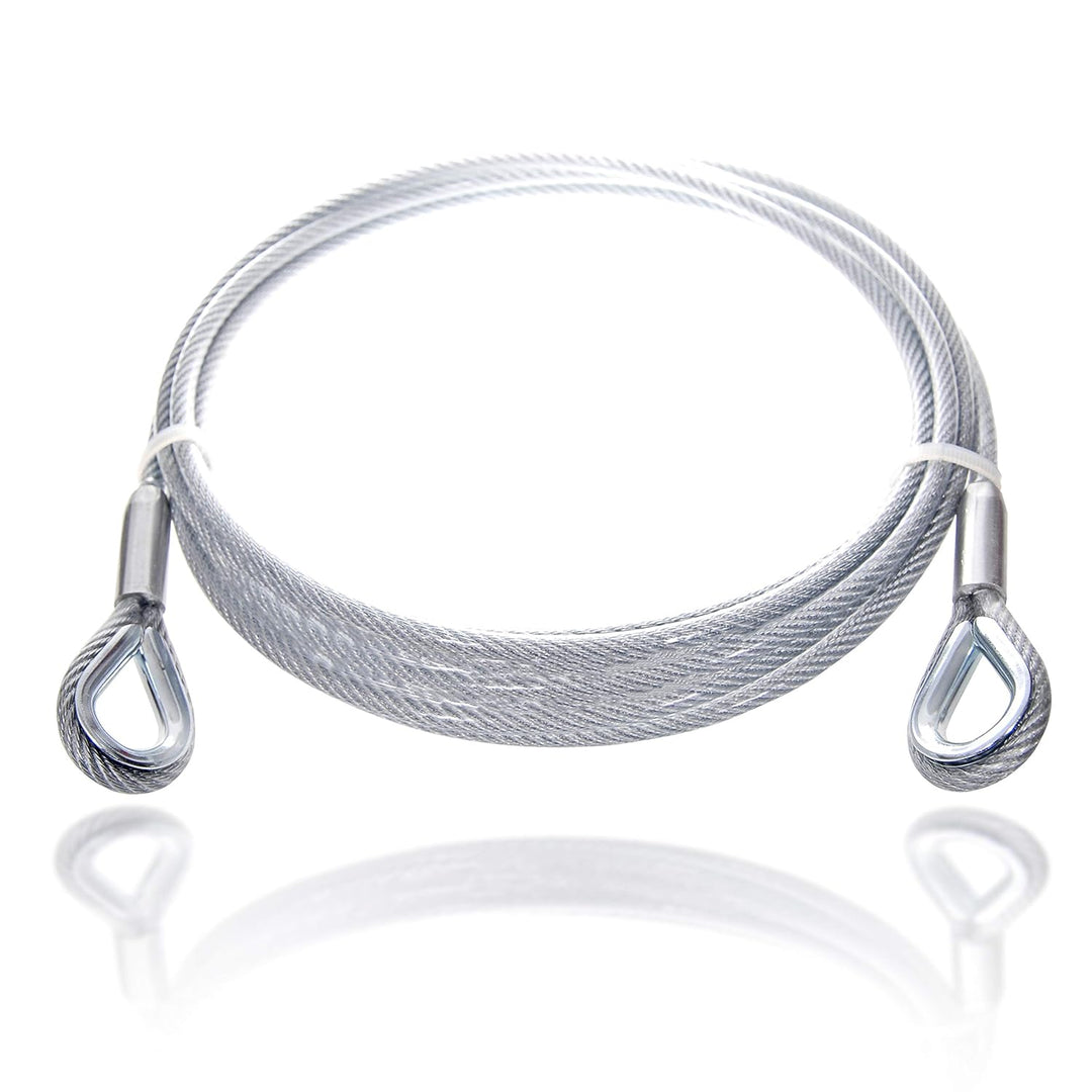 Drahtseile24 Stahlseil ummantelt mit Kauschen, Drahtseil ummantelt mit Kausche – Schlaufenkabel, Sta