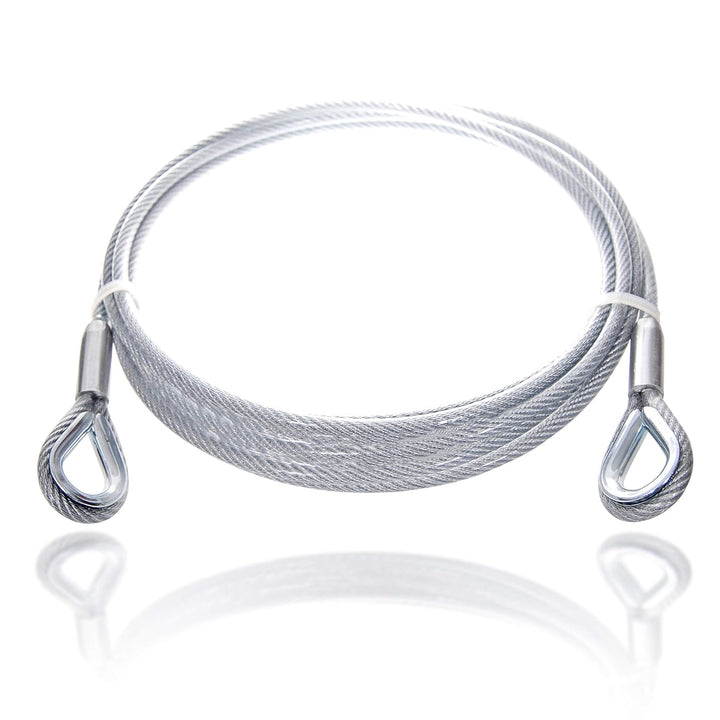 Drahtseile24 Stahlseil ummantelt mit Kauschen, Drahtseil ummantelt mit Kausche – Schlaufenkabel, Sta