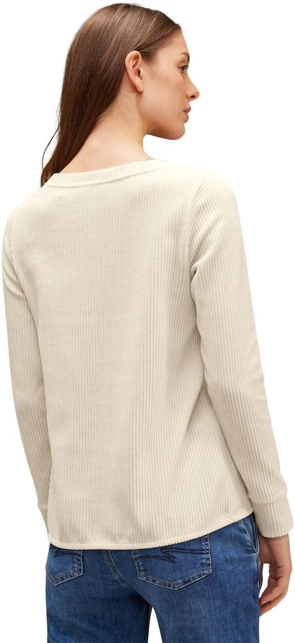 Street One Damen Cord Langarmshirt 42 Atlantic Blue, 42 Atlantic Blue