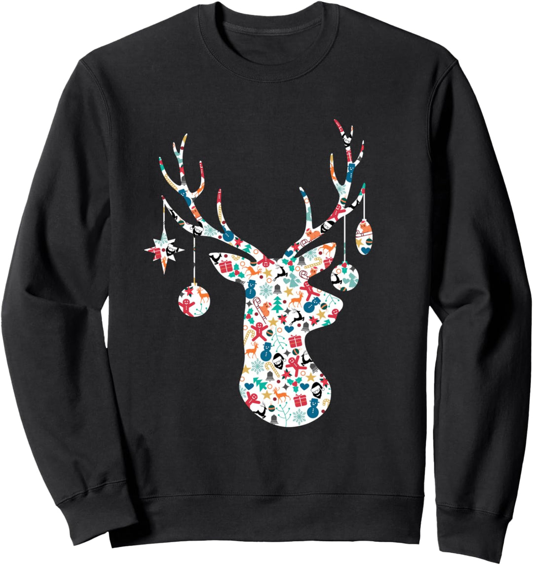 Weihnachtsmuster Rentier Weihnachten Sweatshirt