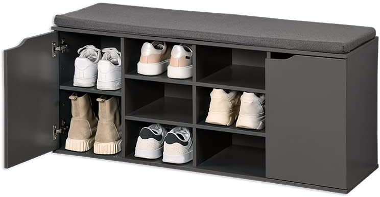 Kesper | Schuhschrank mit Sitzkissen, Material: Spanplatte, Textil, Masse: 103 x 48 x 30,5 cm, Farbe