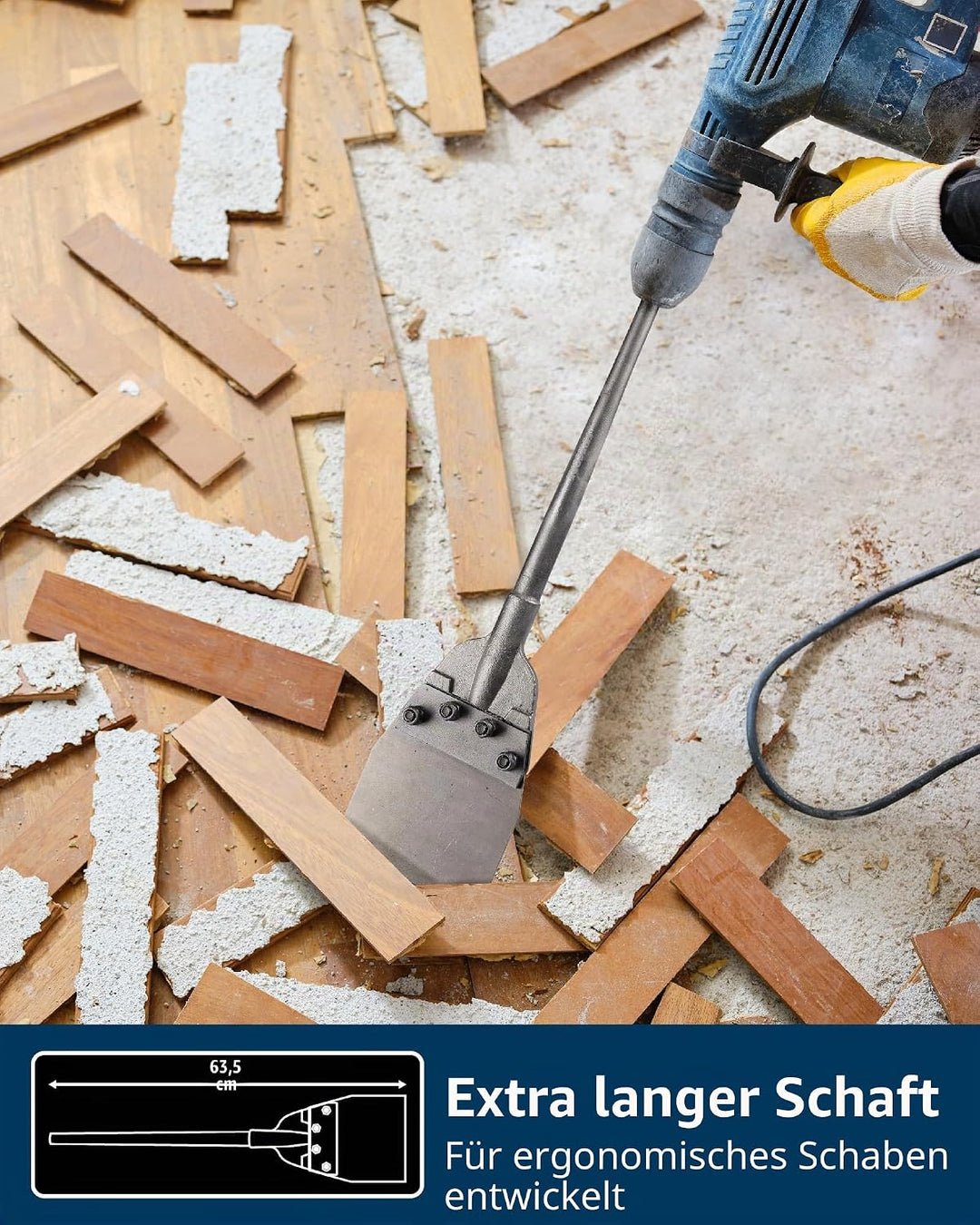 Firecore SDS Max Boden-Schaber, Spachtelmeissel SDS Max, 635mm×150mm, spachtel werkzeug für Böden, V