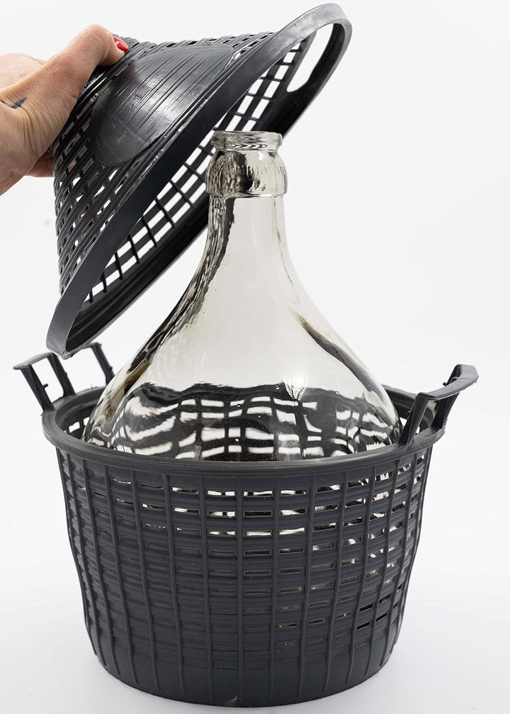 Gärballon mit Kunststoffkorb, Glasballon, Gallone, Weinballon, Weinmacher Set, Gärbehälter, Glasflas