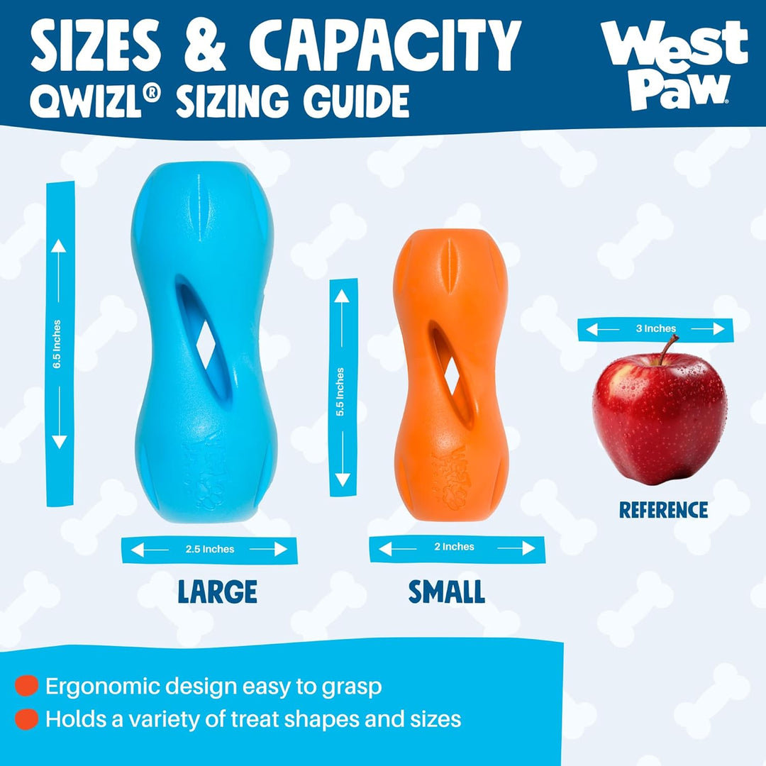 WEST PAW Zogoflex Qwizl Interaktives Leckerli-Spender für Hunde, Granny Smith, klein Granny Smith Sm